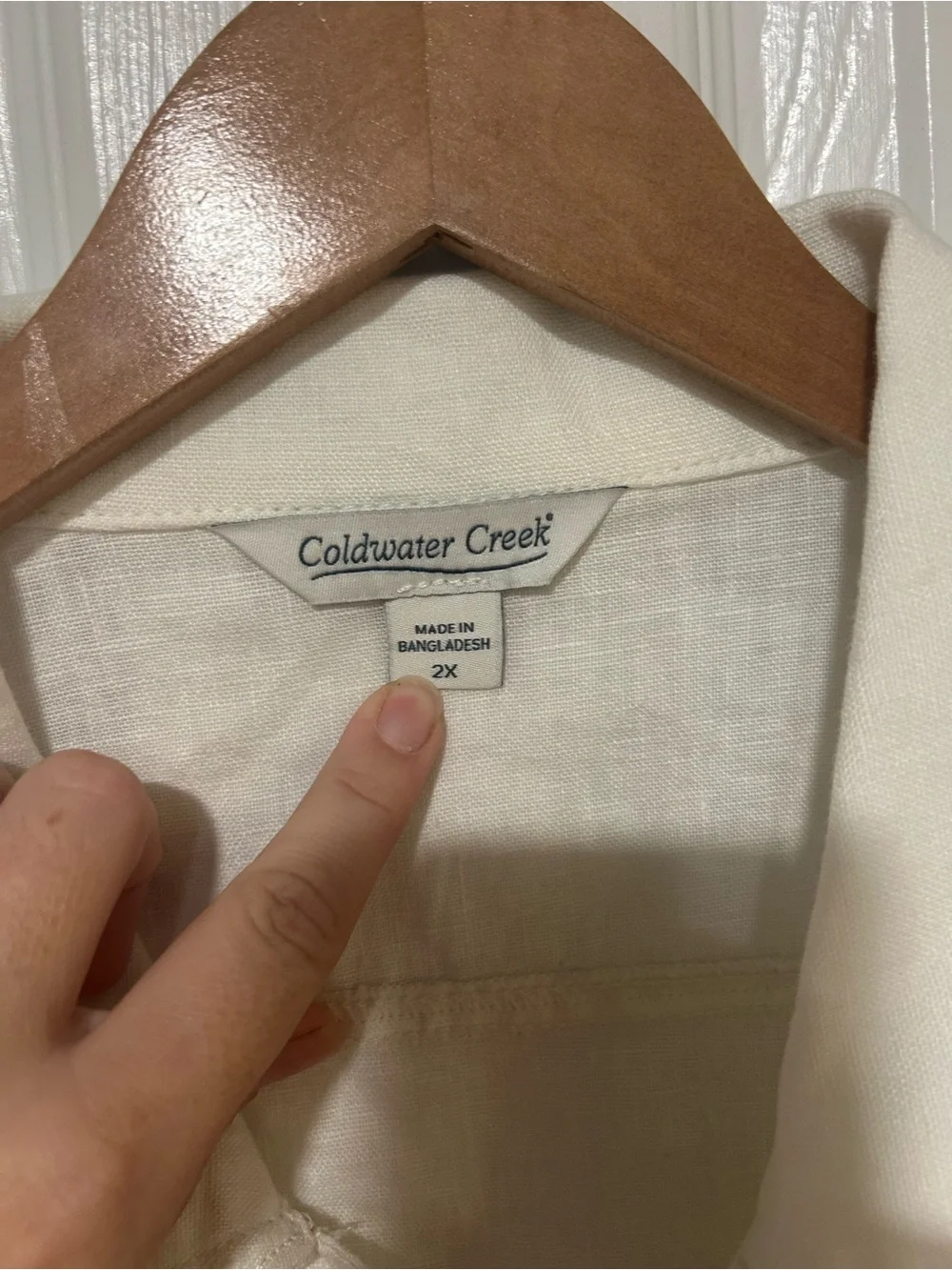 100% Linen 2X PLUS Jacket Coastal Quiet Luxury Coldwater Creek White